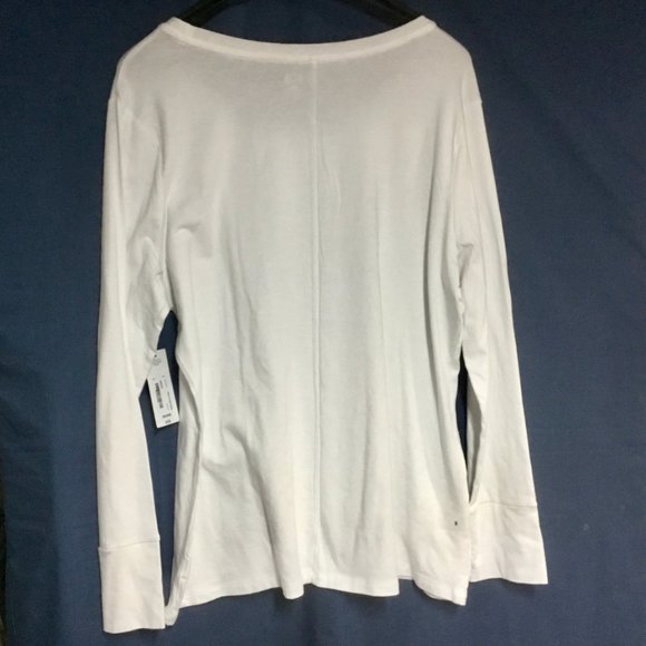 NEW-a.n.a. Women's Long Sleeve White Tee Shirt Size XXL (20-22) - Picture 2 of 5